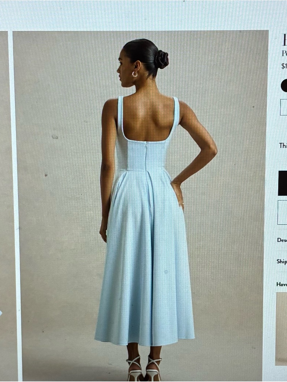 Club L London Powder Blue Square-Neck Midi Dress